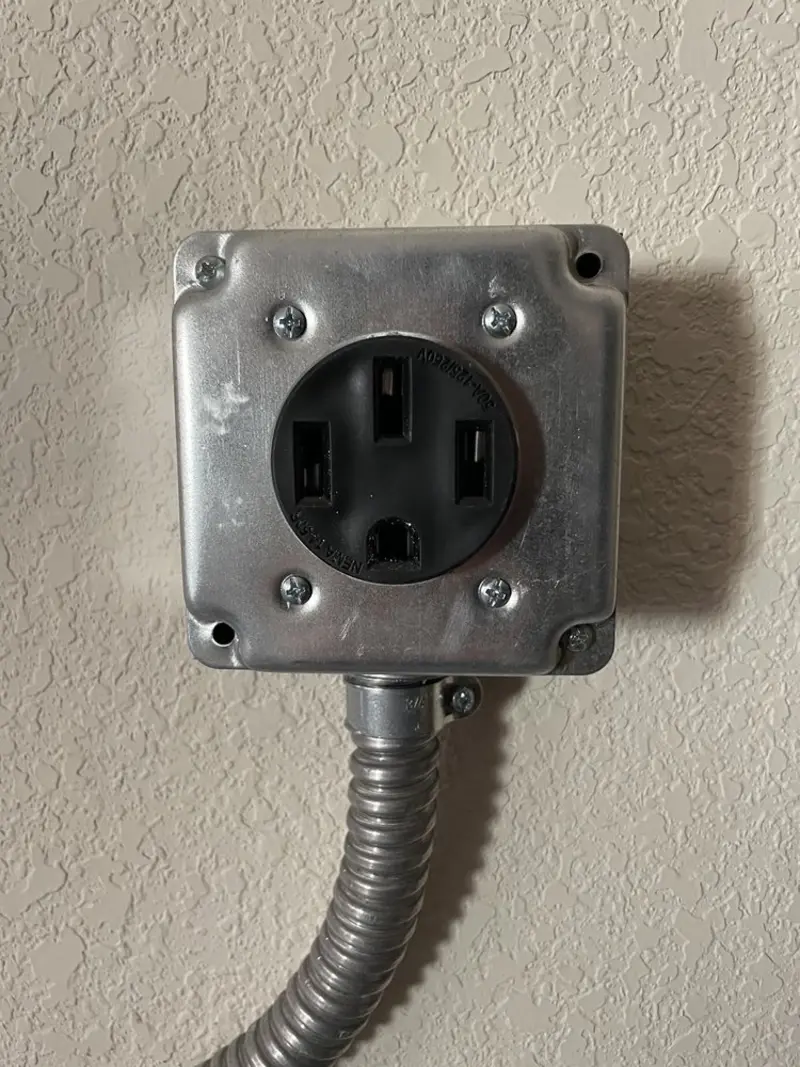 NEMA 14-50 outlet installed for Smart Home Electrical in Westbrook